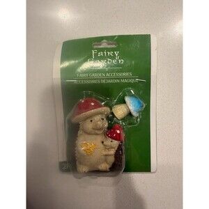 Fairy Garden Resin Mushroom Hedgehog Family Whimsy
